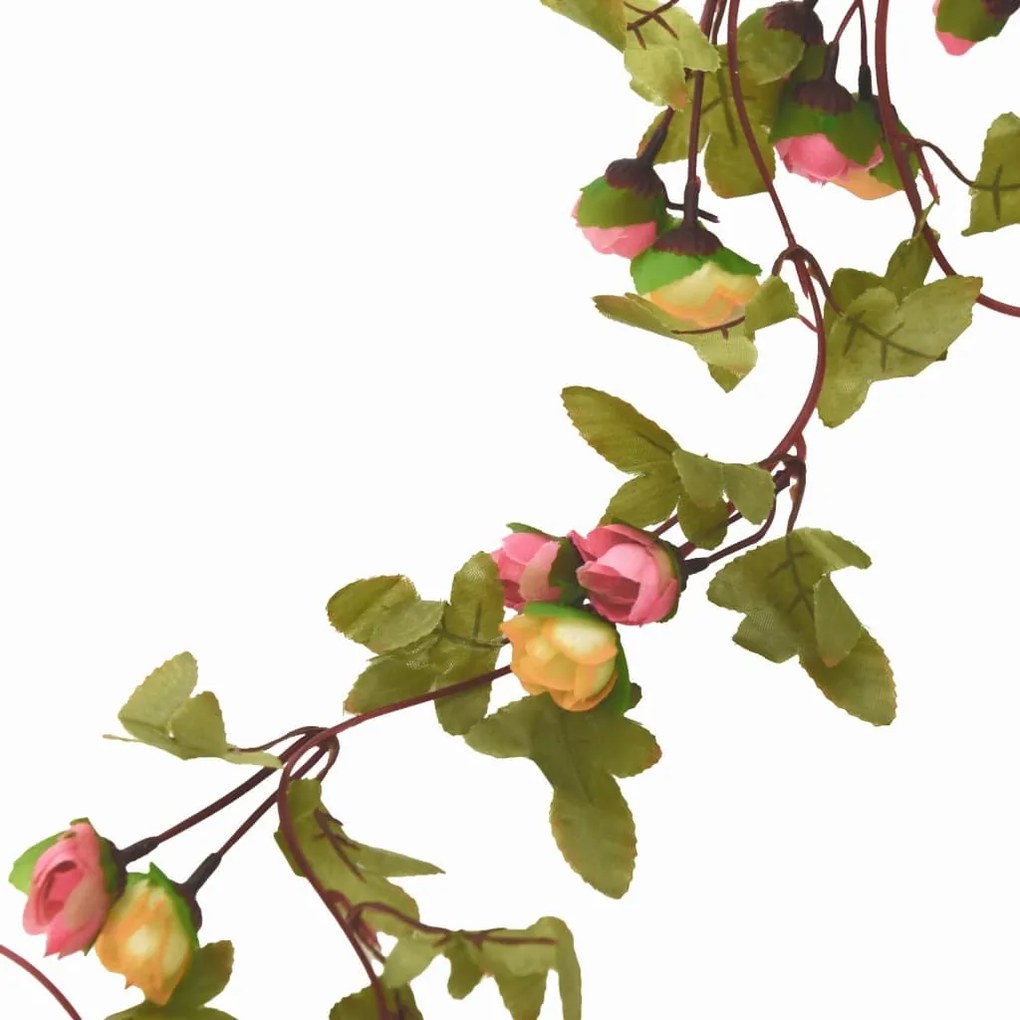 Grinaldas de flores de Natal 6 pcs 215 cm rosa