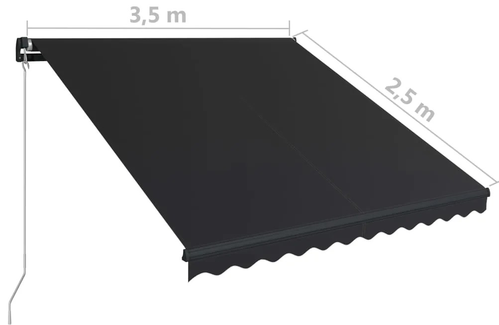 Toldo retrátil manual 350x250 cm antracite
