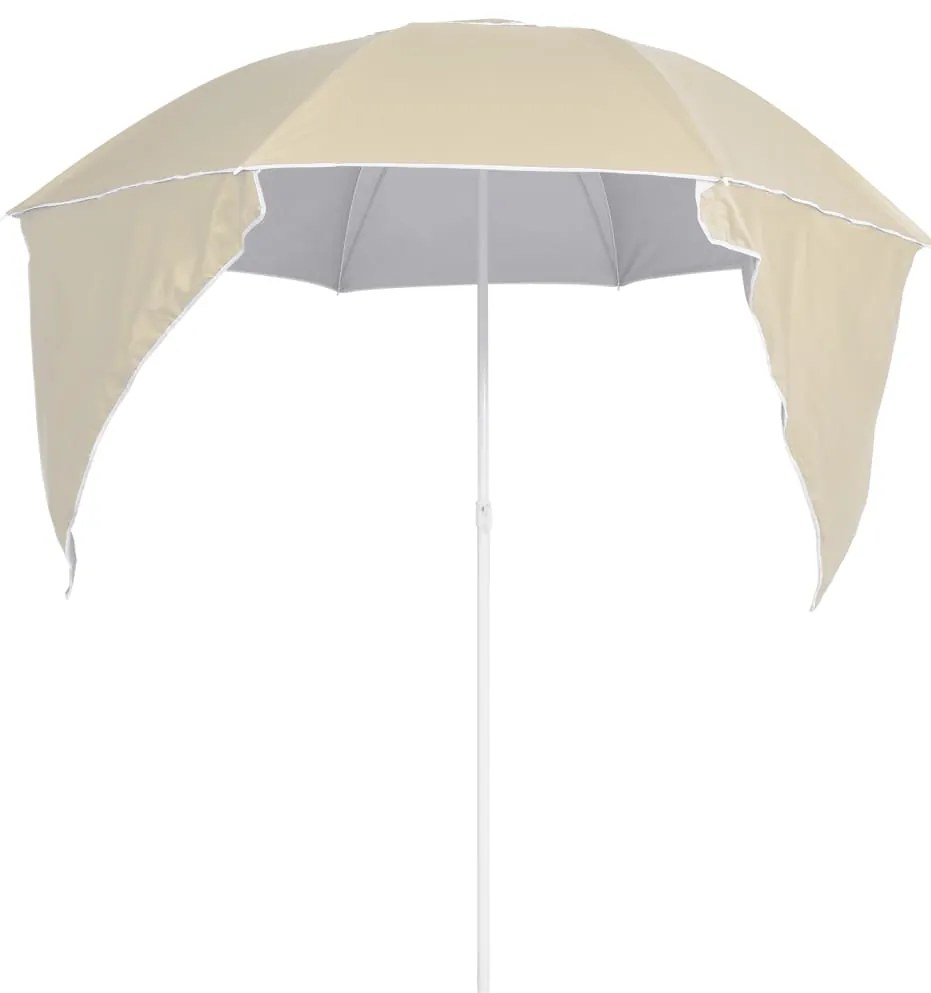 Guarda-sol de praia com paredes laterais 215 cm cor areia