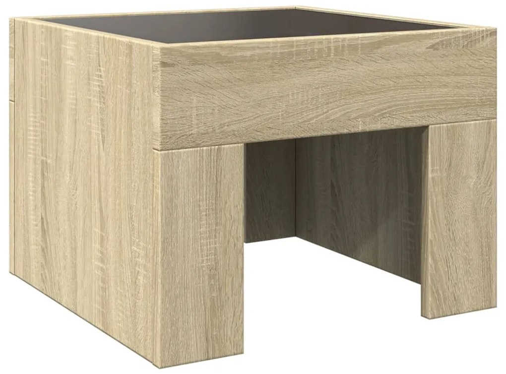Mesa de cabeceira c/ LED Infinity 40x40x30 cm carvalho sonoma
