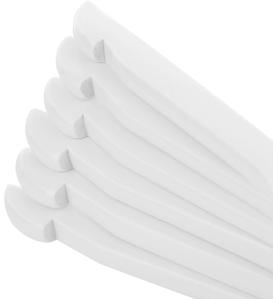 Conjunto de 20 cabides em madeira maciça 44 x 23,5 cm branco