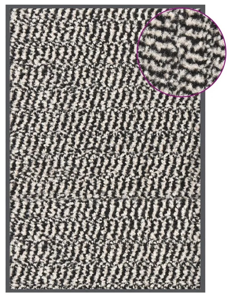 vidaXL Tapete de entrada tufado 40x60 cm castanho-claro