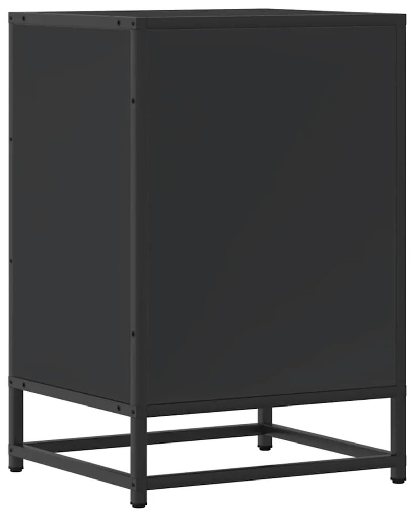 Mesa de cabeceira 40x34,5x60cm derivados de madeira preto metal