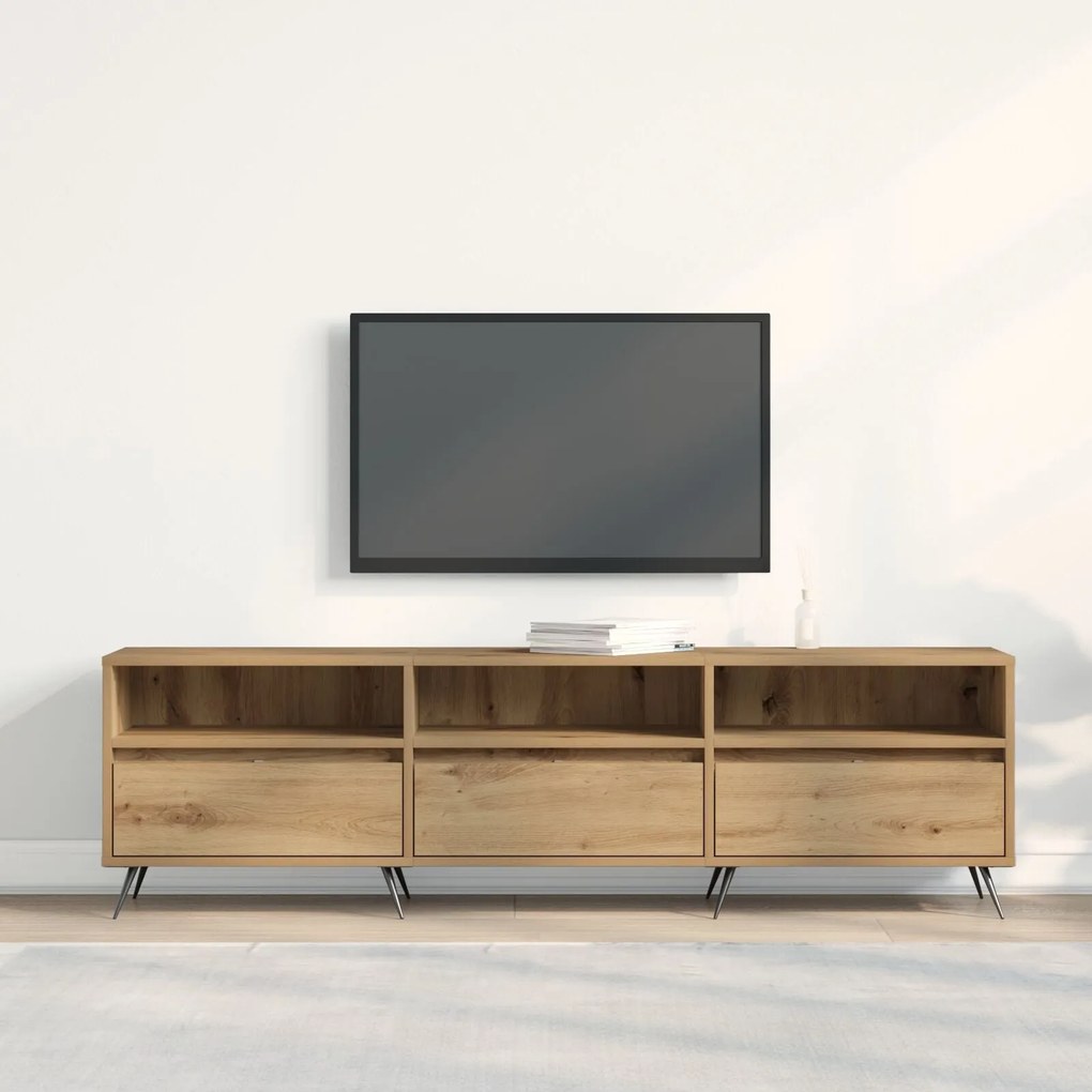 Cabide de TV Carvalho Artisan 150x30x44,5 cm Madeira de Engenharia