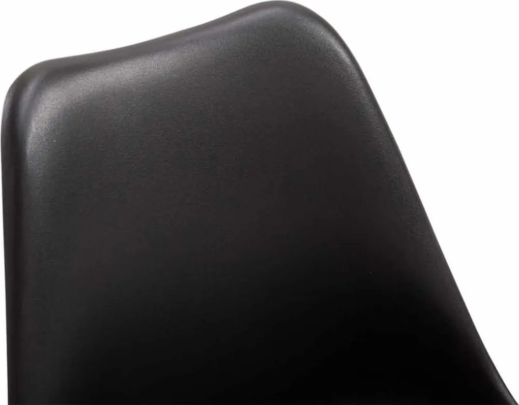 Conjunto de 4 cadeiras de sala de jantar Maverick em plástico com estrutura branca 76-81 x 48 x 57 cm Preto