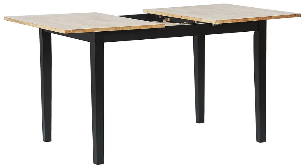 Mesa de jantar extensível em castanho claro e preto 120/150 x 80 cm HOUSTON Beliani