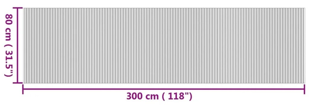 Tapete retangular 80x300 cm bambu cor natural