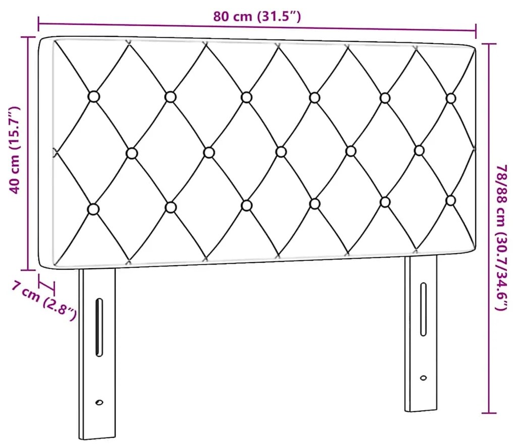 Cabeceira de Veludo Verde Escuro com Botões de Cristal Tufted 80 cm
