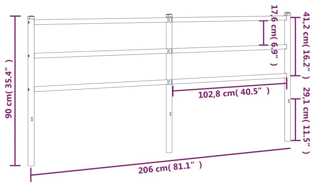 Cabeceira de cama 200 cm metal branco