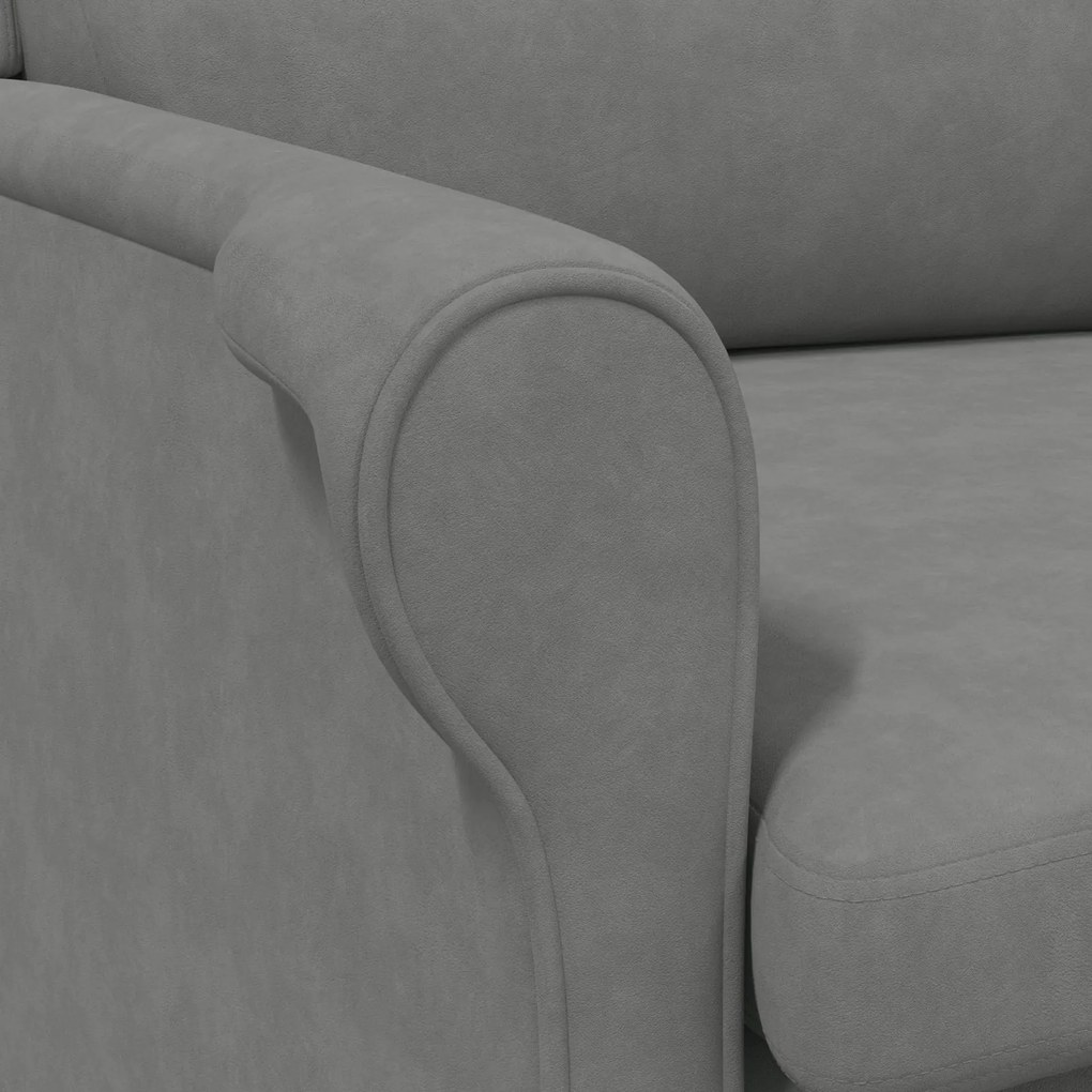 Poltrona Ergonómica Cinza Escura Tecido e Madeira Padrão Ergonómica