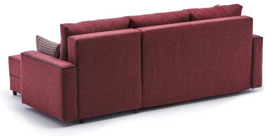Sofá-Cama de Canto Ece – Vermelho Claret – 242 cm x 88 cm x 90 cm