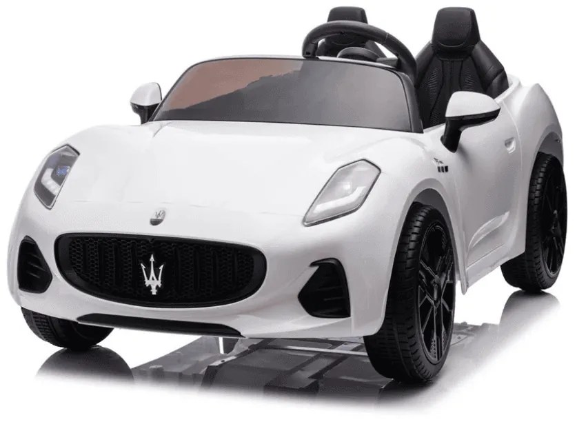 Carro elétrico para crianças 12V Maserati GranTurismo Folgore, 2 lugares, pneus de borracha Branco