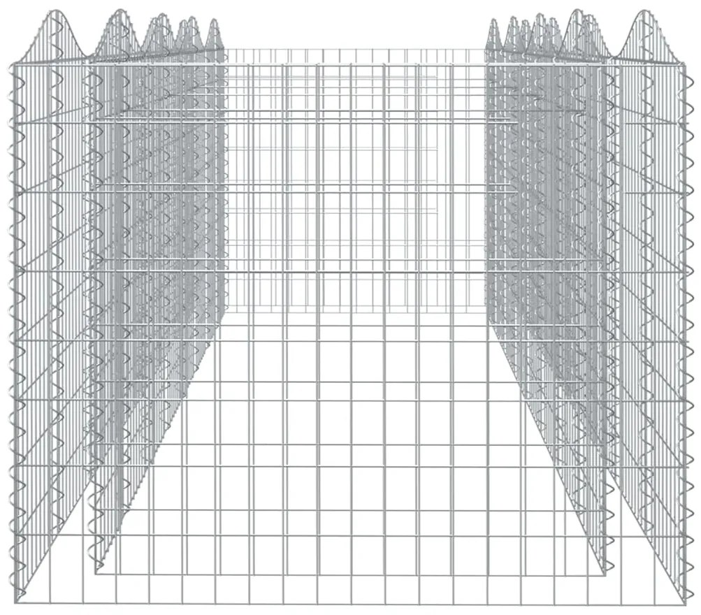 Canteiro elevado gabião arqueado 400x100x100 ferro galvanizado