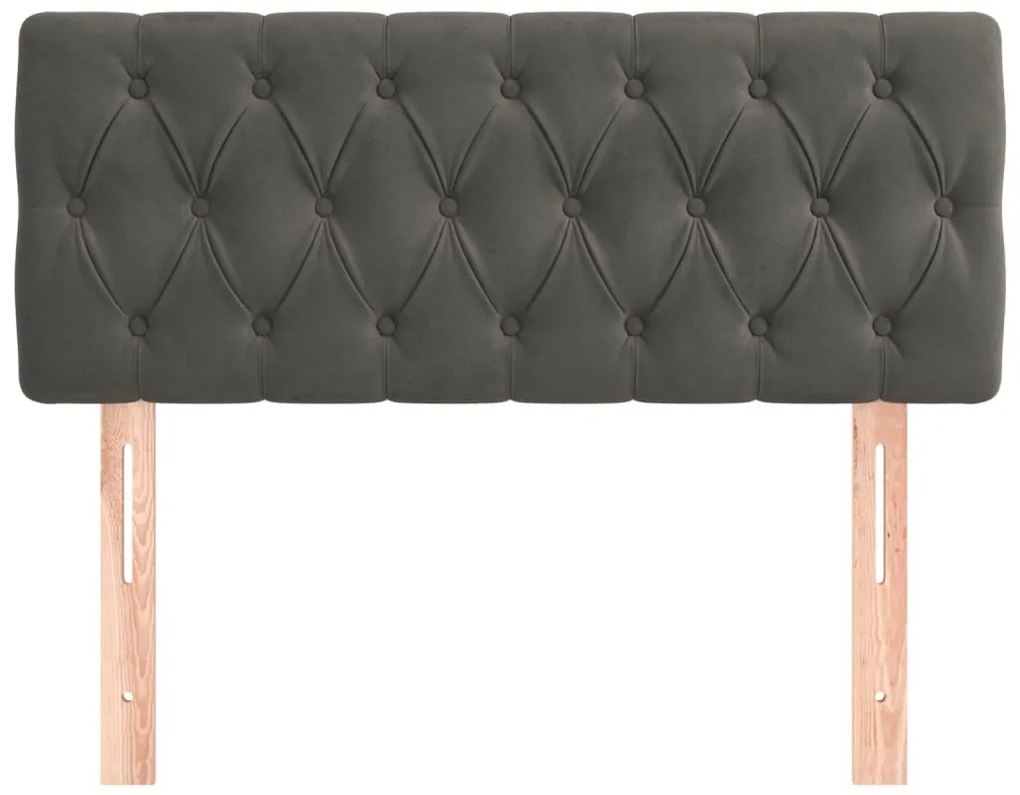 Cabeceira de cama veludo 90x7x78/88 cm cinzento-escuro