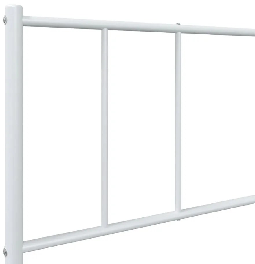 Estrutura de cama com cabeceira e pés 75x190 cm metal branco