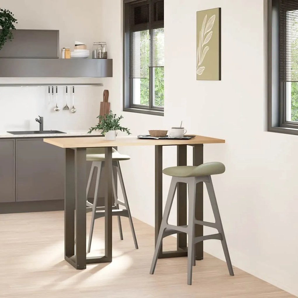 Pés de mesa de bar em forma de T, 2 peças, preto, 50x35x(100-101) cm,