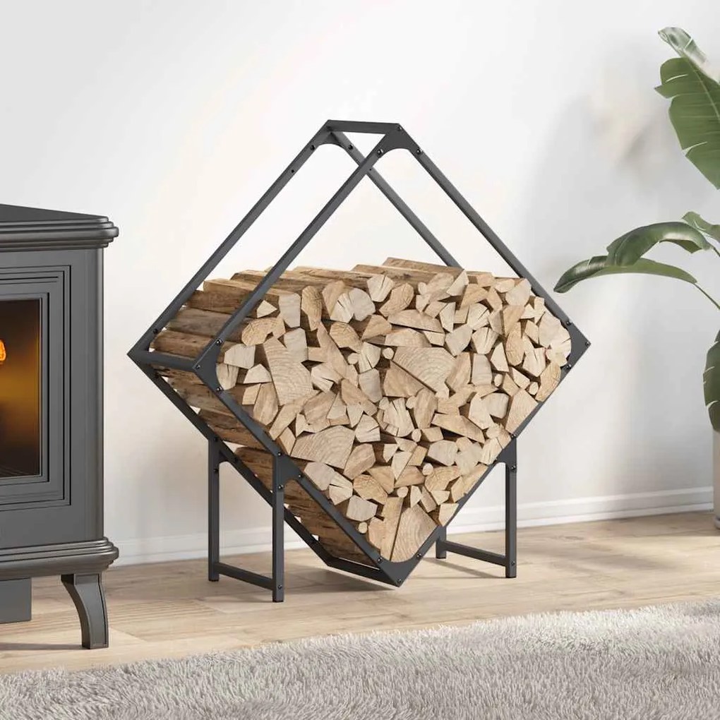 vidaXL Suporte para lenha 80x25x80 cm aço laminado a frio antracite