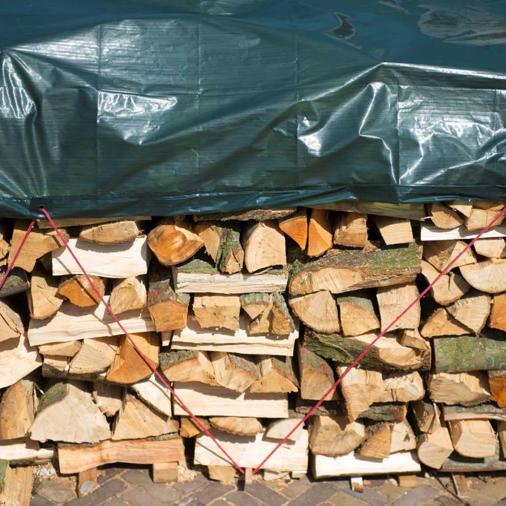 407099 Nature Lona para lenha 2x8 m PE verde