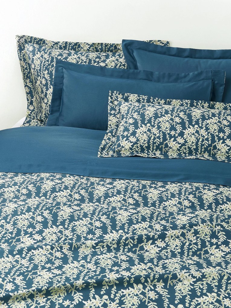 Capa de edredão em cetim de algodão com padrão floral Leticia