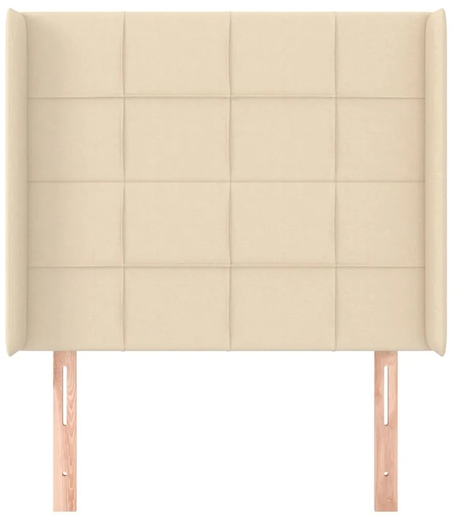Cabeceira de cama c/ abas tecido 93x16x118/128 cm creme