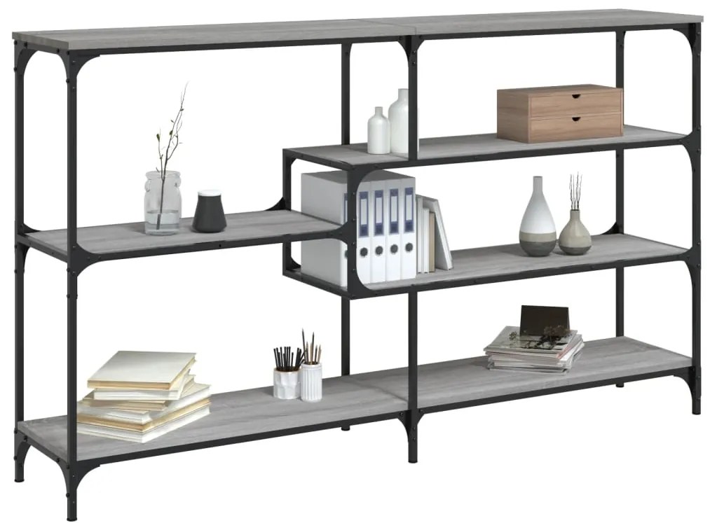 Mesa consola 160x32x95 cm derivados de madeira cinzento sonoma