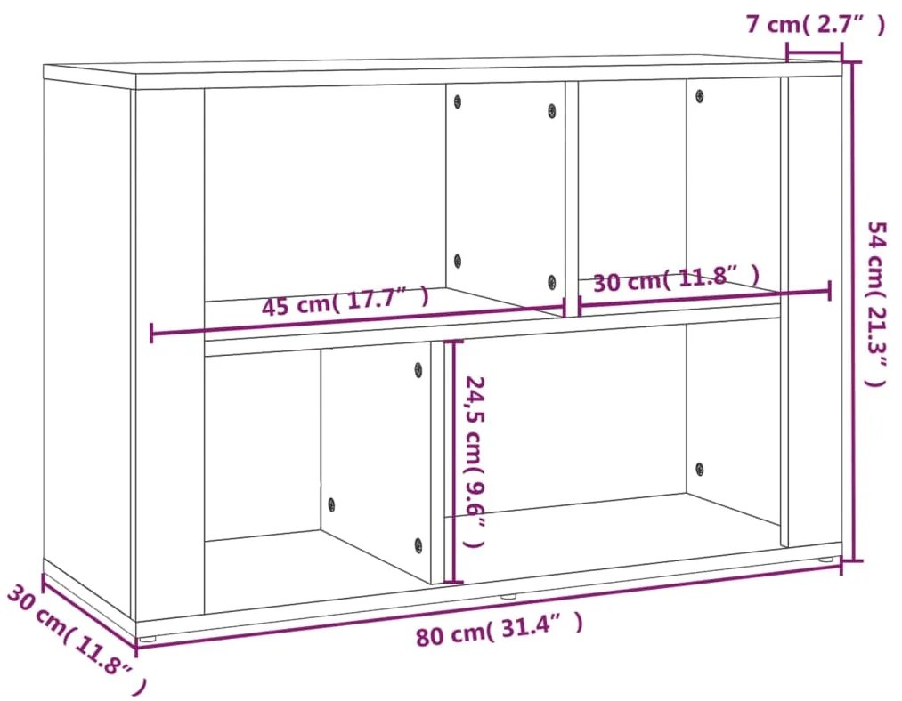 Aparador 80x30x54 cm derivados de madeira cinzento sonoma