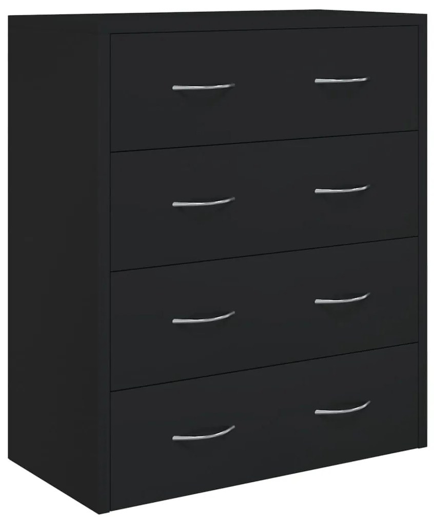 Aparador com 4 gavetas 60x30,5x71 cm preto