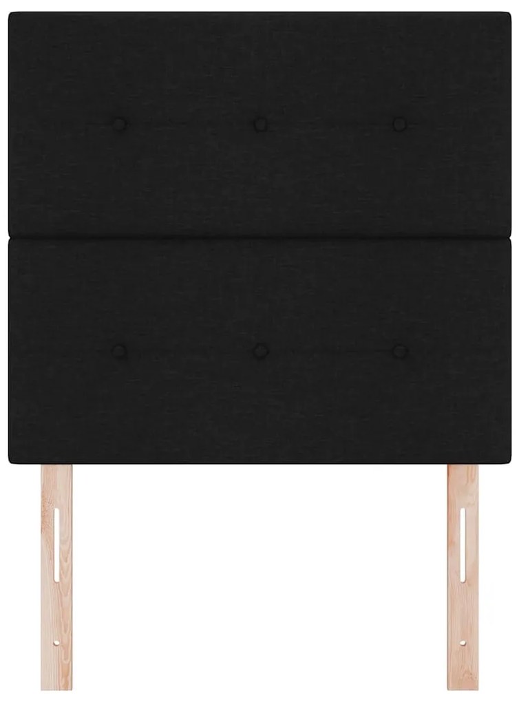 Cabeceira vidaXL Botão Estofada Preta 80 cm Tecido