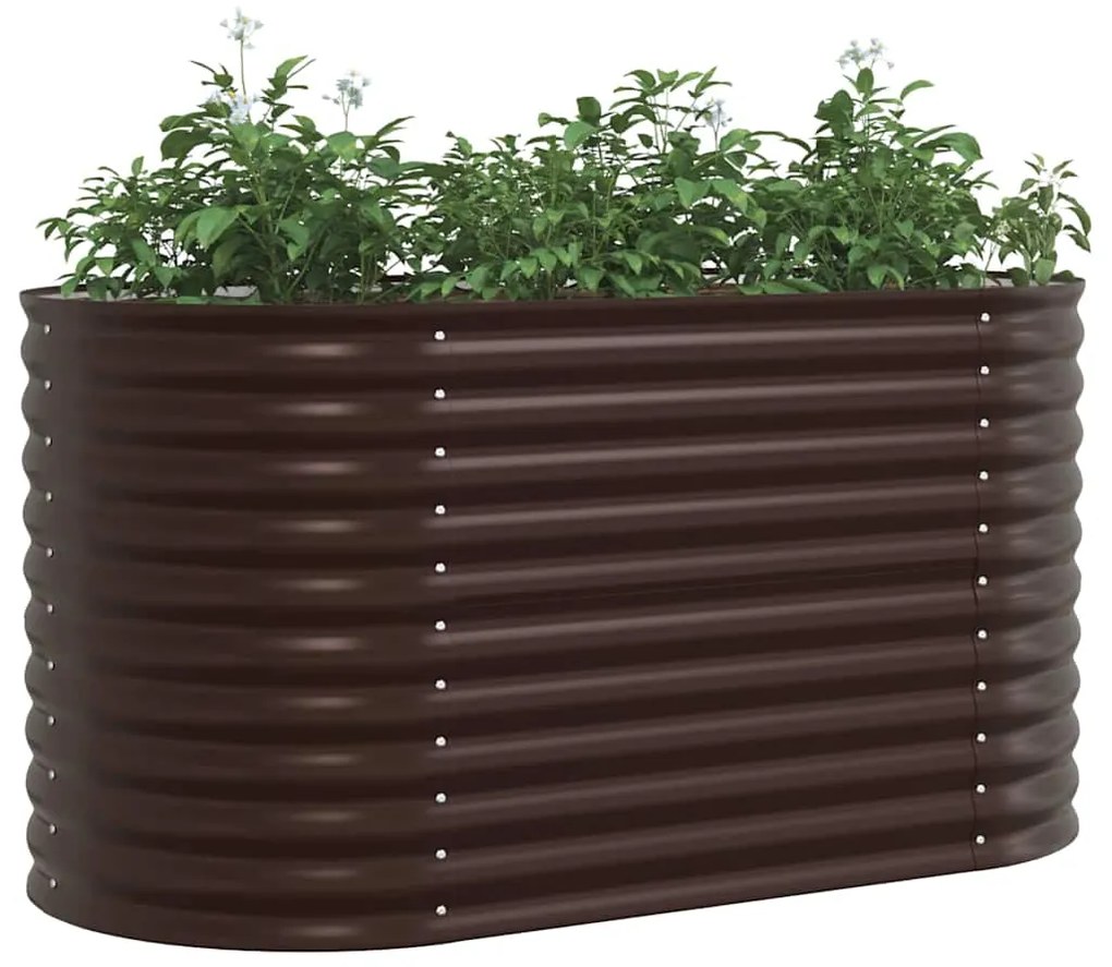 Cama Elevada para o Jardim vidaXL Castanho 160x80x81 cm Aço Galvanizad