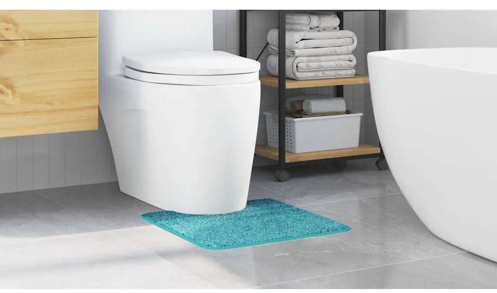 Tapete de Banho U-Shaped Turquesa 50x50 cm Polipropileno Antiderrapant