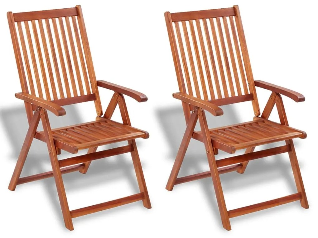 vidaXL Cadeiras jardim dobráveis 2 pcs madeira acácia maciça castanho