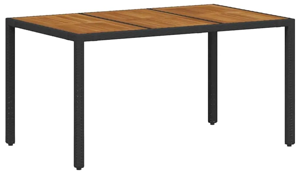 Conjunto de Jantar de Jardim vidaXL 5 Peças Preto de Rattan Poliéster
