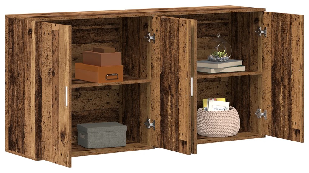 Cristaleiras 2 pcs Madeira Velha 79x38x80 cm Madeira Derivada