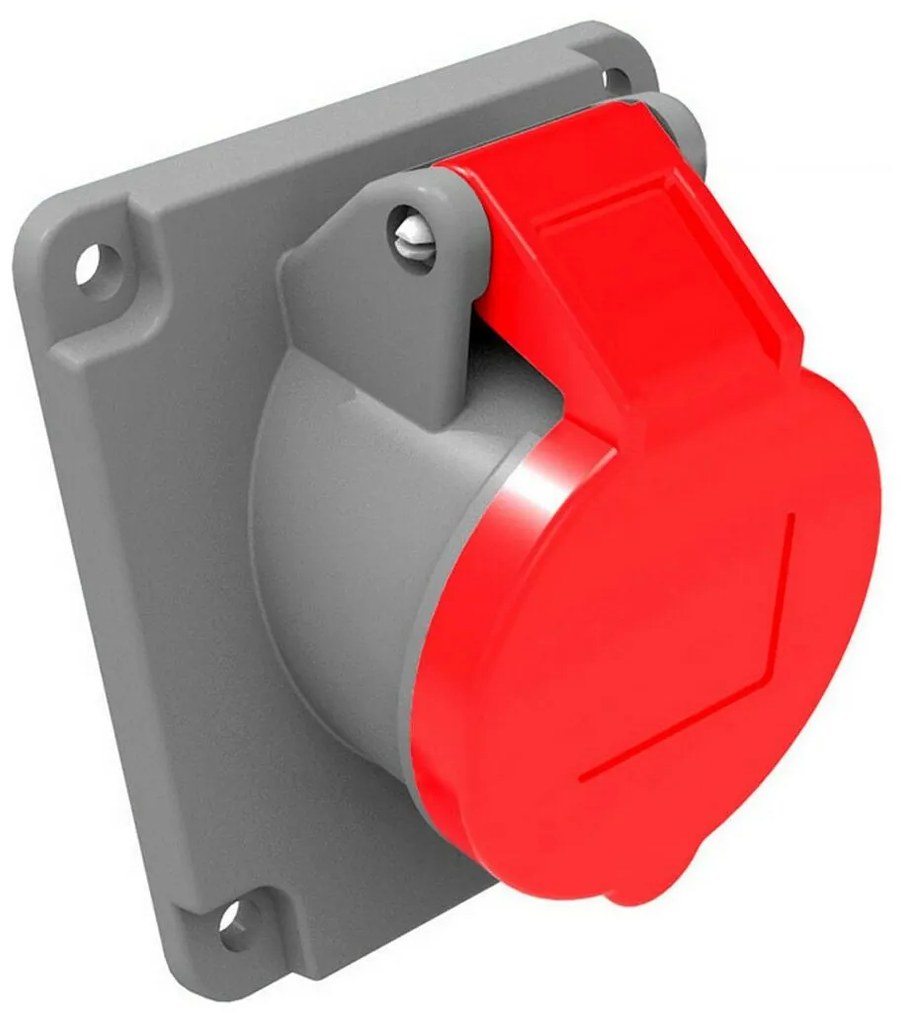 Base de encaixe Solera 931552ab CETAC Com tampa Vermelho IP44 16 A 400 V Engastado