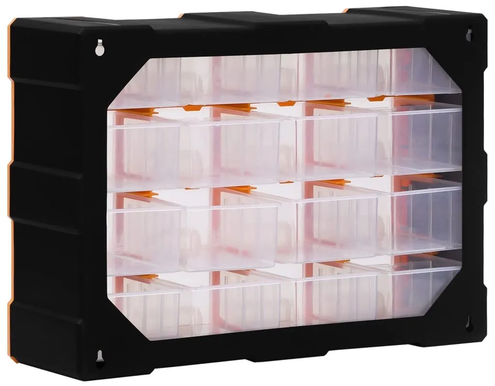 Caixa organizadora com 16 gavetas médias 52x16x37 cm