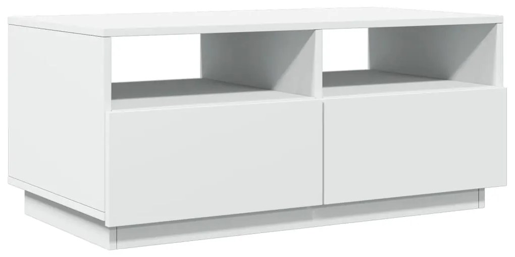 Mesa de centro com luzes LED 90x49x40 cm branco