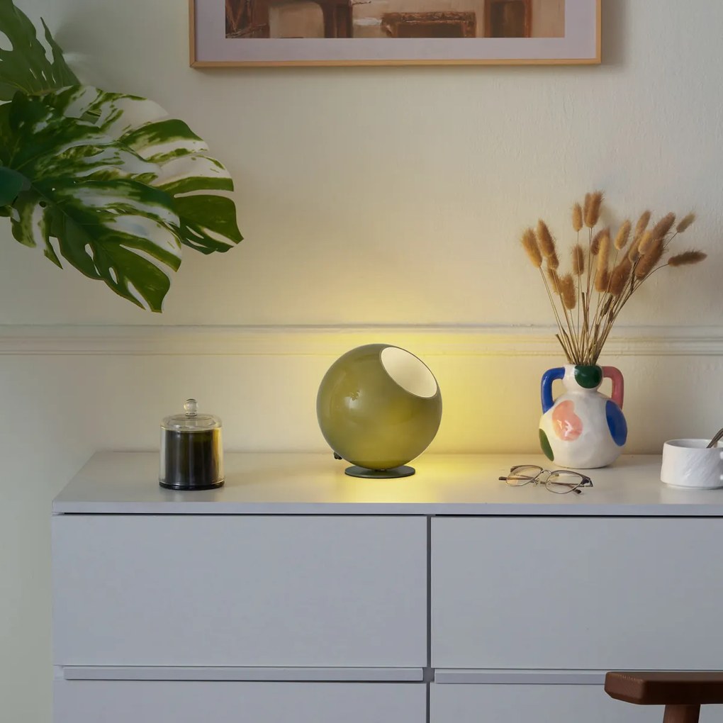 Candeeiro de Mesa Retro Verde com Vidro - Mabel