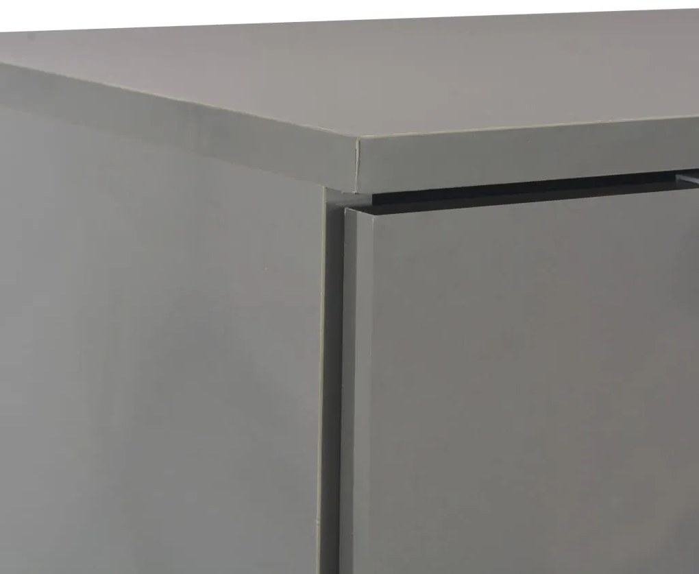 Aparador 107x35x80,5 cm cinzento brilhante