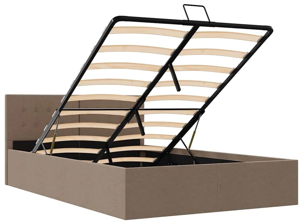 Cama hidráulica c/ arrumação 140x200cm tecido cinza-acastanhado