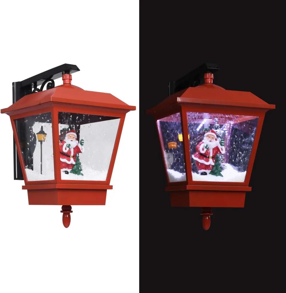 Candeeiro de parede luzes LED e Pai Natal 40x27x45 cm vermelho