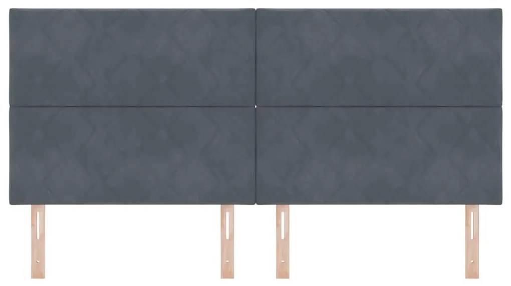 Cabeceira LED Blocos de Diamante Cinza Escuro 200 cm de Veludo
