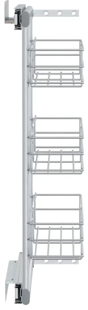 Unidade cestos p/ cozinha 3 pcs 47x15,5x55,5 cm arame prateado