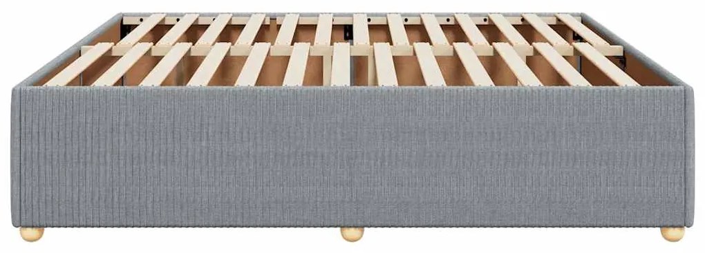 Estrutura de cama sem colchão 200x200 cm tecido cinzento-claro