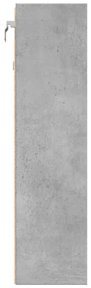 Armário vitrine 100x15x58 cm derivados de madeira cinza cimento