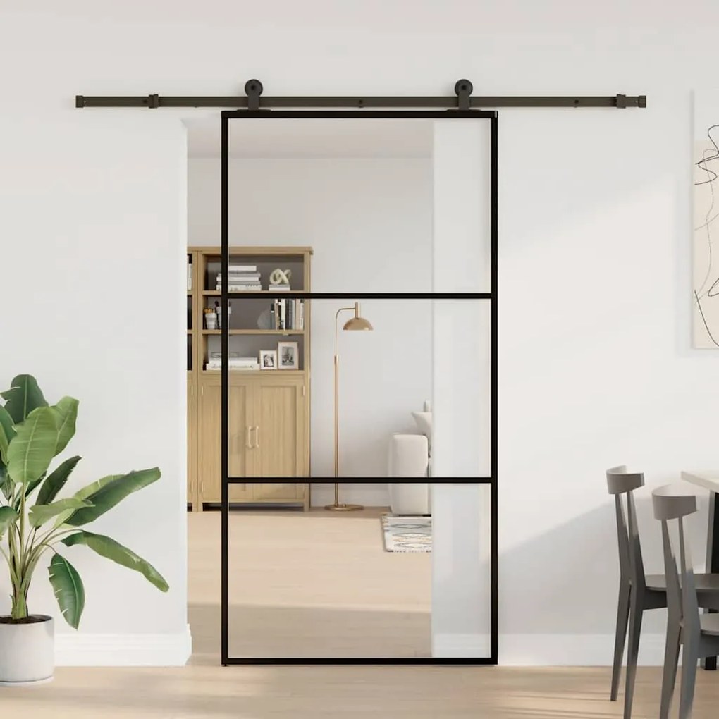 Porta deslizante c/ conj ferragens 102x205cm vidro ESG/alumínio
