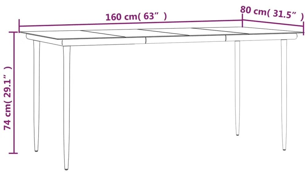 7 pcs conjunto de jantar p/ jardim com almofadões vime PE bege