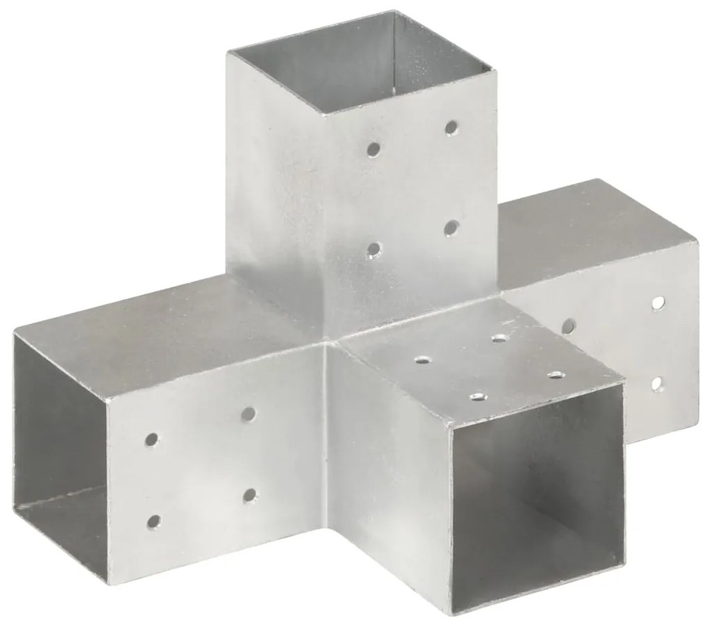 vidaXL Base para poste em forma de X 81x81 mm metal galvanizado