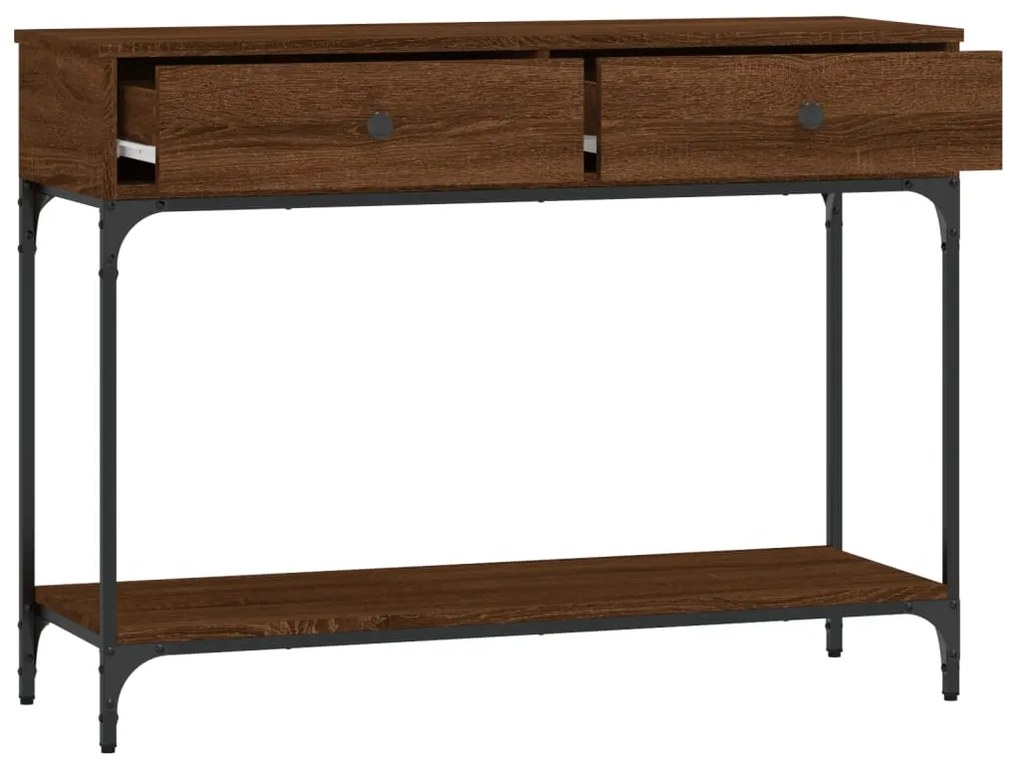 Mesa consola 100x34,5x75 cm derivados madeira carvalho castanho