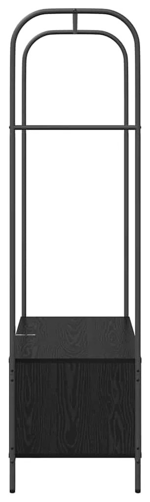 Porte-Roupas com Prateleiras Carvalho Preto 100x44x160 cm