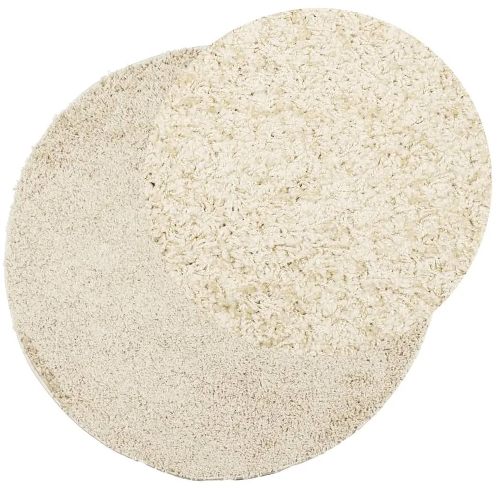 Tapete shaggy de pelo alto PAMPLONA Ø 100 cm dourado